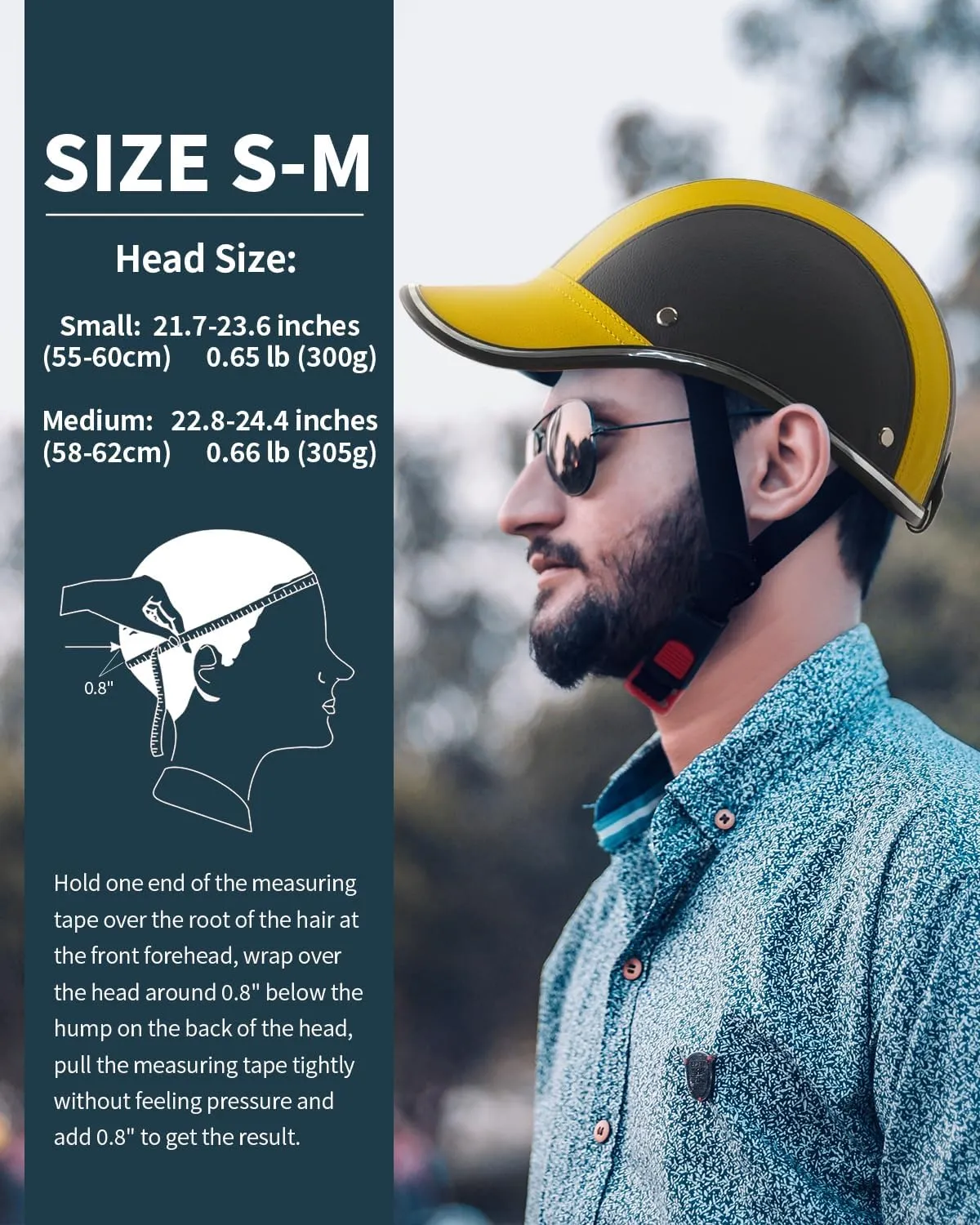 Adult Baseball Cap Helmet - Urban Style PU Retro Leather Hat for Golf, Low Profile Urban Commute Helmet for Men & Women