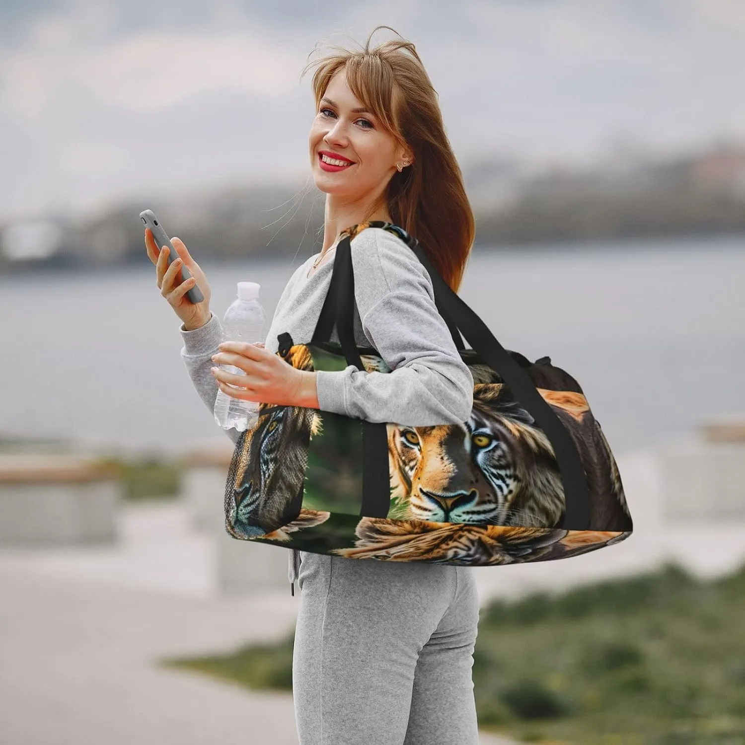 African Animals Travel Duffel Bag With Zippers And Handles, Big Foldable Duffle Bag For Family Vacations
