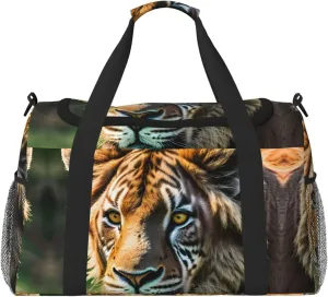 African Animals Travel Duffel Bag With Zippers And Handles, Big Foldable Duffle Bag For Family Vacations