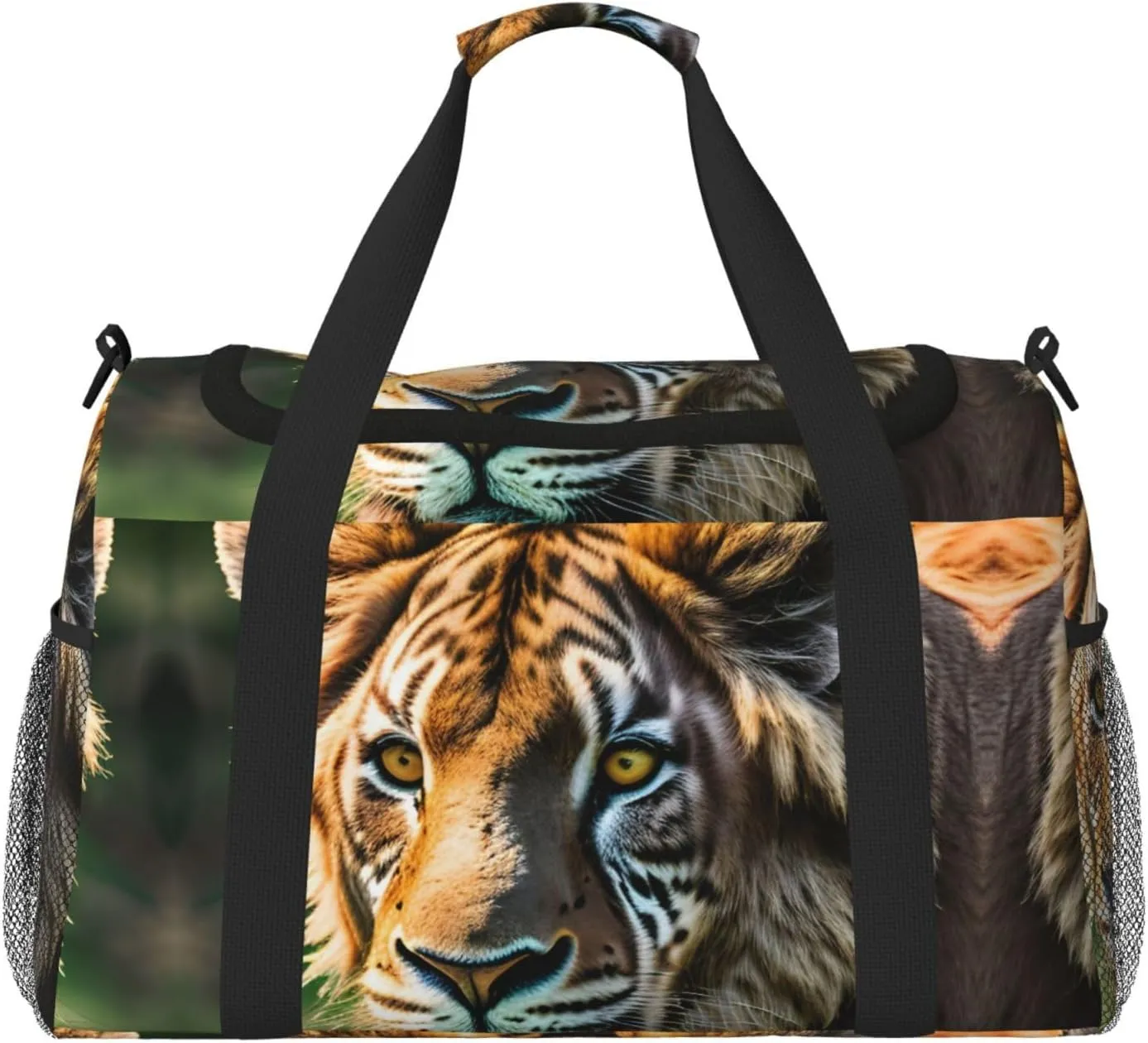 African Animals Travel Duffel Bag With Zippers And Handles, Big Foldable Duffle Bag For Family Vacations