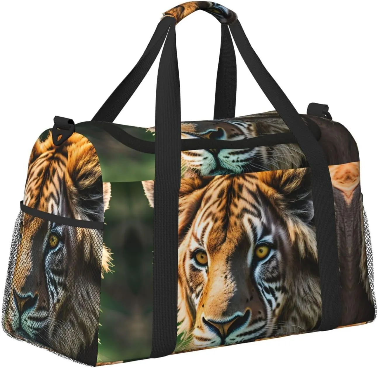 African Animals Travel Duffel Bag With Zippers And Handles, Big Foldable Duffle Bag For Family Vacations
