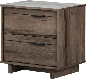 African Artistry Rectangular Nightstand, Trendy Finish, Bedroom Endtable, Night Table, Bed Night Stand, Functional Storage Solution for Bedrooms Fall Oak/2 Drawers Without Shelf