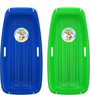 AGPTEK 35/47 Inch Durable Downhill Sprinter Toboggan Snow Sled for Kids Boys Girls Adults with Built-in Handles and Pulling Rope