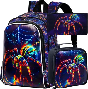 AGSDON 3PCS Backpack for Boys, 16" Kids Bookbag Set for Elementary Preschool Kindergarten, School Bag with Lunch Box