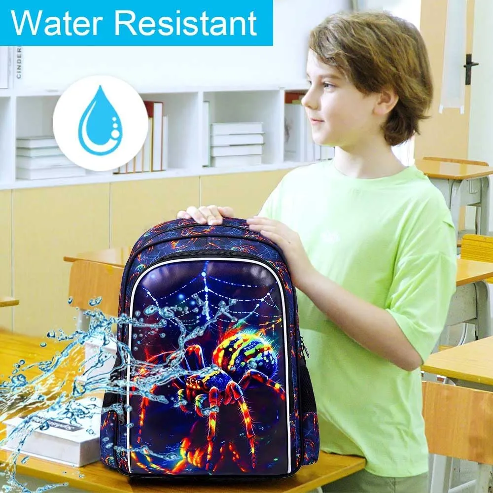 AGSDON 3PCS Backpack for Boys, 16" Kids Bookbag Set for Elementary Preschool Kindergarten, School Bag with Lunch Box