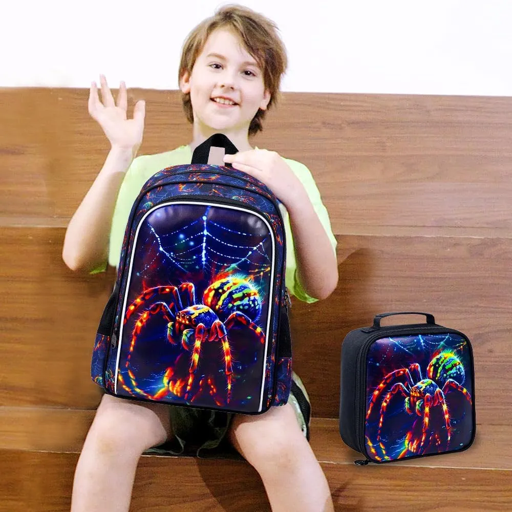 AGSDON 3PCS Backpack for Boys, 16" Kids Bookbag Set for Elementary Preschool Kindergarten, School Bag with Lunch Box