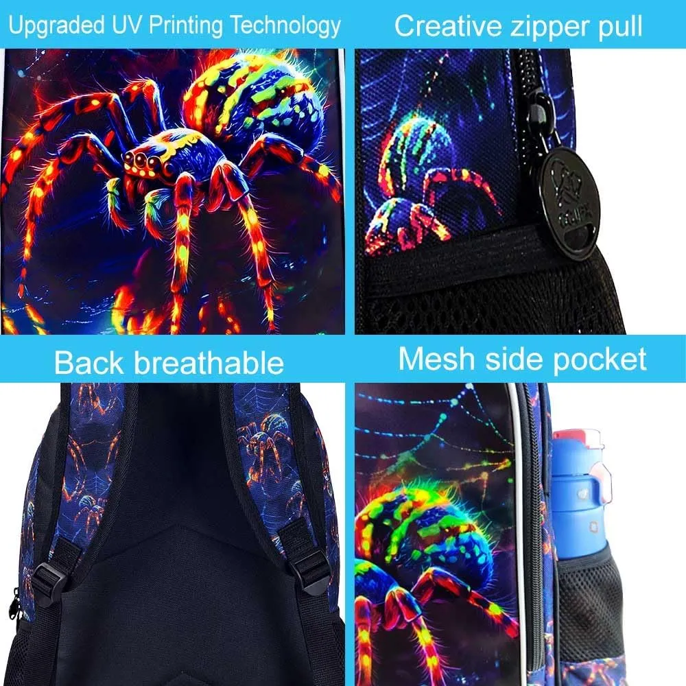 AGSDON 3PCS Backpack for Boys, 16" Kids Bookbag Set for Elementary Preschool Kindergarten, School Bag with Lunch Box