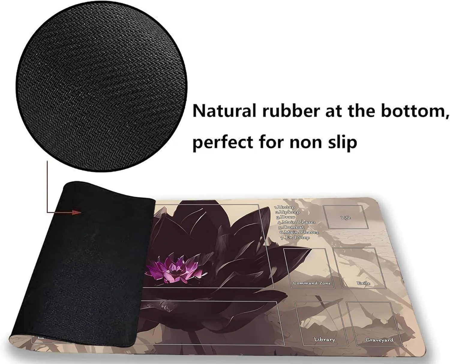AI Painting TCG Playmat - MTG Trading Card Game Mat, 24x14 Inches Premium MTG Play Mat - The Perfect Companion for Intense Card Battles - Fantasy Dark Skull Black Lotus 137
