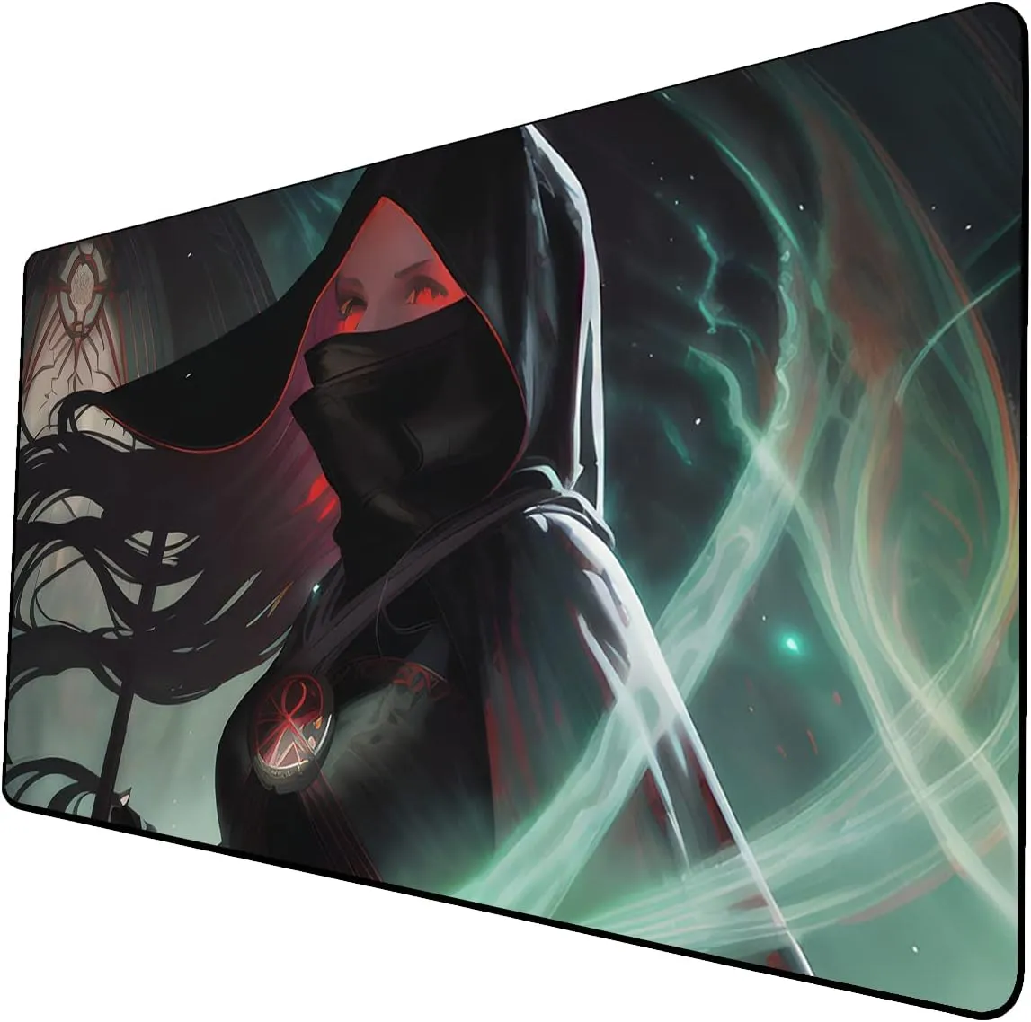 AI Painting TCG Playmat - MTG Trading Card Game Mat, 24x14 Inches Premium MTG Playmat - The Perfect Companion for Intense Card Battles - Fantasy Dark Vampire Lotus-062