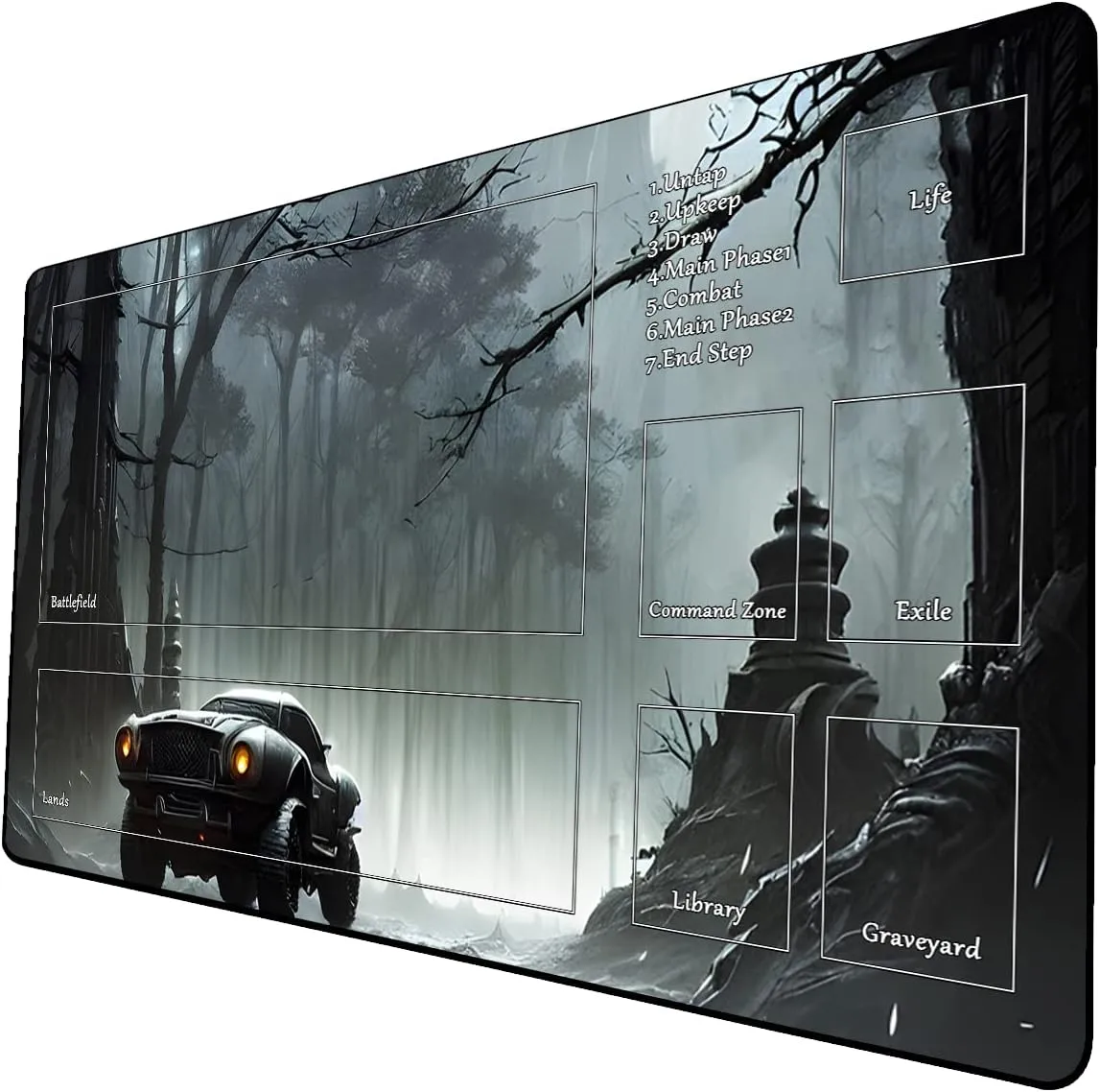 AI Painting TCG Playmat - MTG Trading Card Game Mat with Zone, 24x14 Inches Premium MTG Playmat - The Perfect Companion for Intense Card Battles - Fantasy Dark Vampire Lotus-050