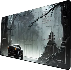 AI Painting TCG Playmat - MTG Trading Card Game Mat with Zone, 24x14 Inches Premium MTG Playmat - The Perfect Companion for Intense Card Battles - Fantasy Dark Vampire Lotus-050