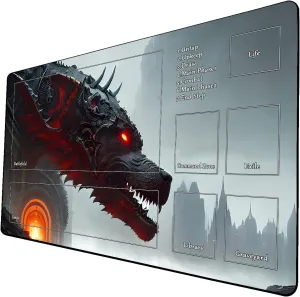 AI Painting TCG Playmat - MTG Trading Card Game Mat with Zone, 24x14 Inches Premium MTG Playmat - The Perfect Companion for Intense Card Battles - Fantasy Dark Vampire Lotus-054