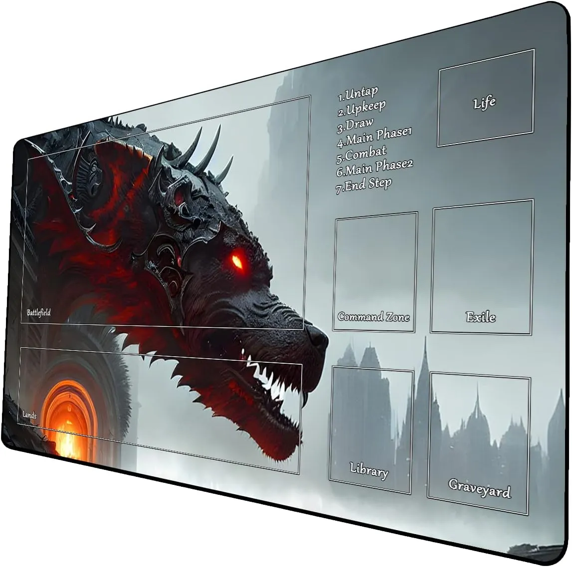 AI Painting TCG Playmat - MTG Trading Card Game Mat with Zone, 24x14 Inches Premium MTG Playmat - The Perfect Companion for Intense Card Battles - Fantasy Dark Vampire Lotus-054