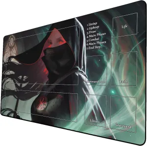 AI Painting TCG Playmat - MTG Trading Card Game Mat with Zone, 24x14 Inches Premium MTG Playmat - The Perfect Companion for Intense Card Battles - Fantasy Dark Vampire Lotus-062