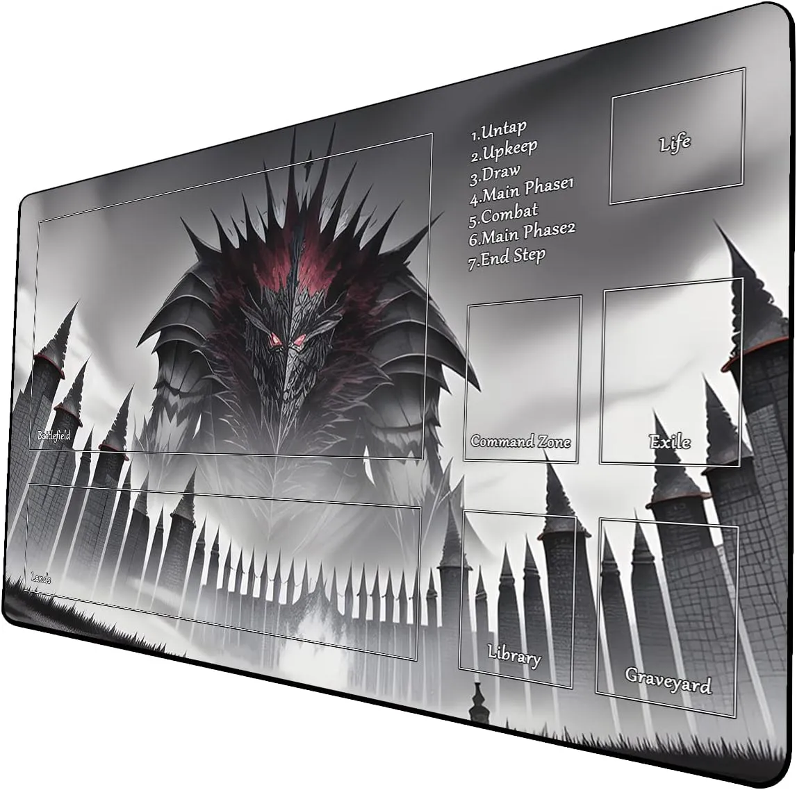 AI Painting TCG Playmat - MTG Trading Card Game Mat with Zone, 24x14 Inches Premium MTG Playmat - The Perfect Companion for Intense Card Battles - Fantasy Dark Vampire Lotus-068