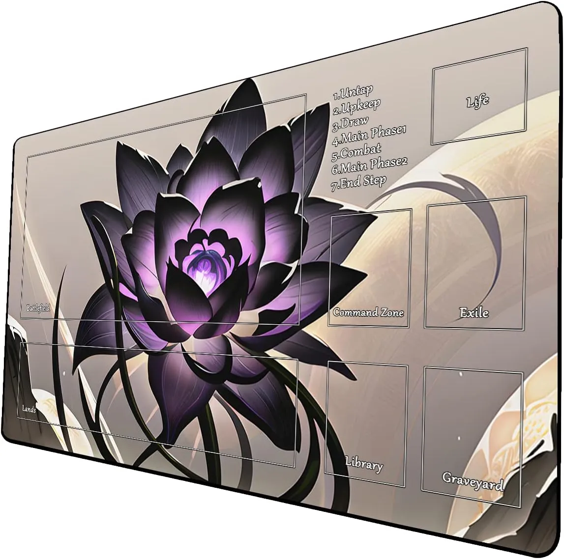 AI Painting TCG Playmat - MTG Trading Card Game Mat with Zone, 24x14 Inches Premium MTG Playmat - The Perfect Companion for Intense Card Battles - Fantasy Dark Vampire Lotus-074