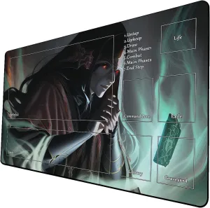 AI Painting TCG Playmat - MTG Trading Card Game Mat with Zone, 24x14 Inches Premium MTG Playmat - The Perfect Companion for Intense Card Battles - Fantasy Dark Vampire Lotus-078