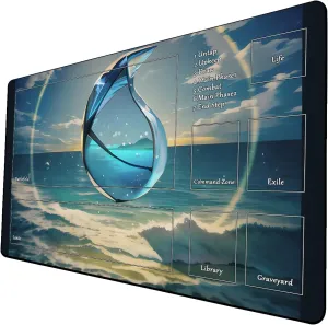 AI Painting TCG Playmat - MTG Trading Card Game Mat with Zone, 24x14 Inches Premium MTG Playmat - The Perfect Companion for Intense Card Battles - Fantasy Dark Vampire Lotus-081