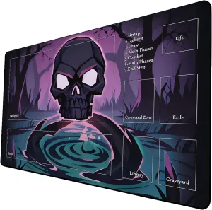 AI Painting TCG Playmat - MTG Trading Card Game Mat with Zone, 24x14 Inches Premium MTG Playmat - The Perfect Companion for Intense Card Battles - Fantasy Dark Vampire Lotus-084