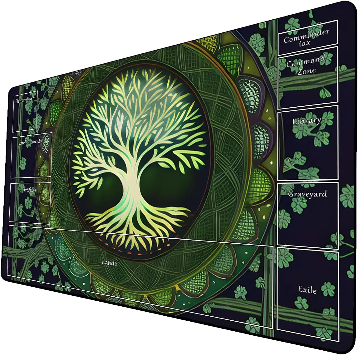 AI Painting TCG Playmat - MTG Trading Card Game Mat with Zone Layout, 24x14 Inches Premium MTG Play Mat - The Perfect Companion for Intense Card Battles - Fantasy Dark Skull Black Lotus 424A191