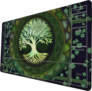 AI Painting TCG Playmat - MTG Trading Card Game Mat with Zone Layout, 24x14 Inches Premium MTG Play Mat - The Perfect Companion for Intense Card Battles - Fantasy Dark Skull Black Lotus 424A191