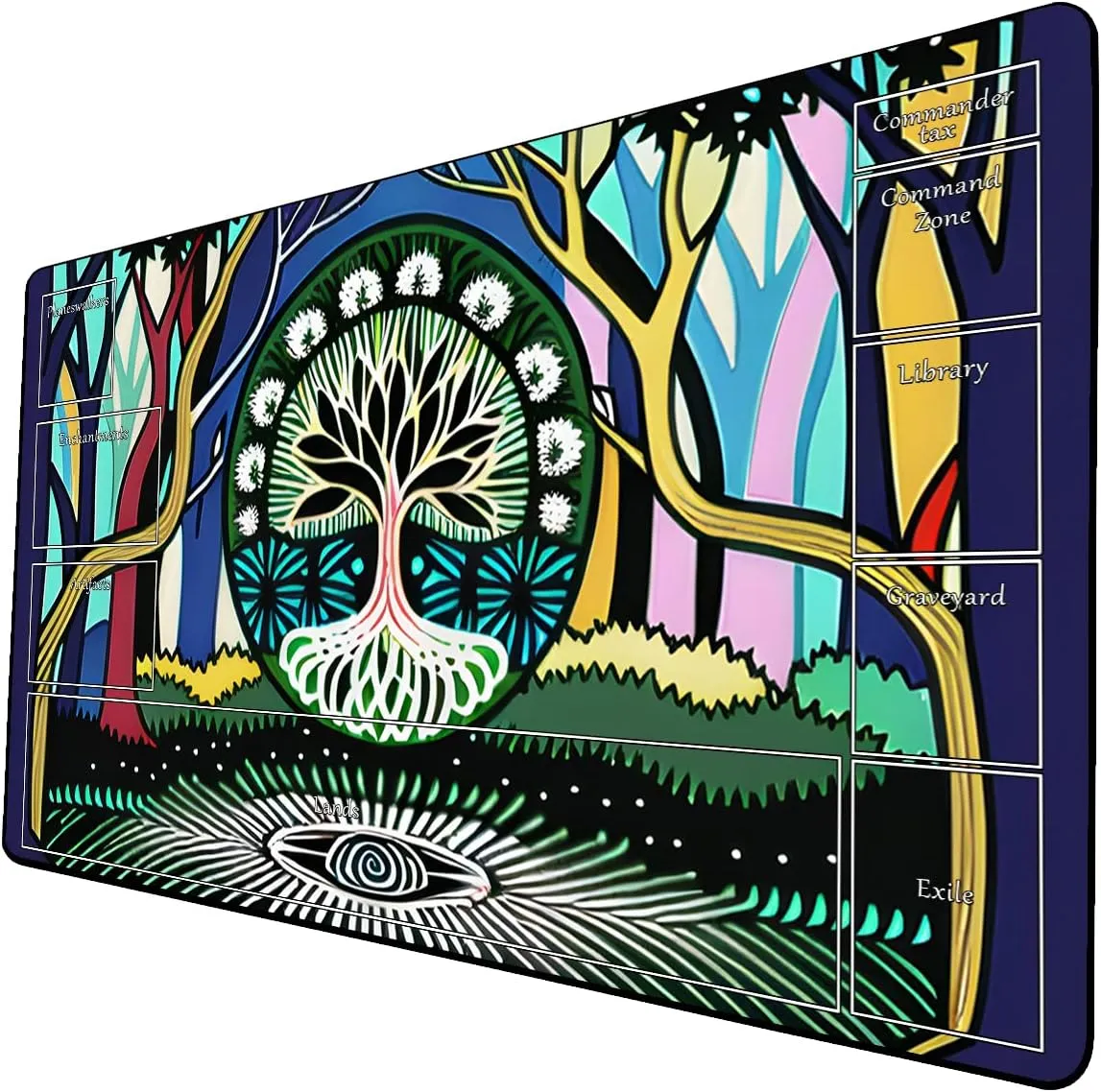 AI Painting TCG Playmat - MTG Trading Card Game Mat with Zone Layout, 24x14 Inches Premium MTG Play Mat - The Perfect Companion for Intense Card Battles - Fantasy Dark Skull Black Lotus 424A196
