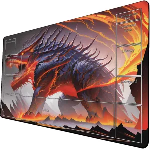 AI Painting TCG Playmat - MTG Trading Card Game Mat with Zone Layout, 24x14 Inches Premium MTG Play Mat - The Perfect Companion for Intense Card Battles - Fantasy Dark Skull Black Lotus 424A202