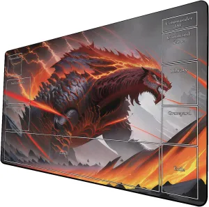 AI Painting TCG Playmat - MTG Trading Card Game Mat with Zone Layout, 24x14 Inches Premium MTG Play Mat - The Perfect Companion for Intense Card Battles - Fantasy Dark Skull Black Lotus 424A210