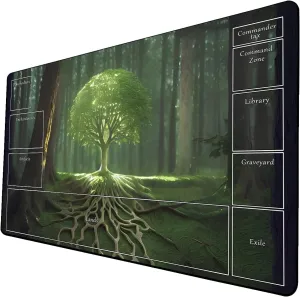 AI Painting TCG Playmat - MTG Trading Card Game Mat with Zone Layout, 24x14 Inches Premium MTG Play Mat - The Perfect Companion for Intense Card Battles - Fantasy Dark Skull Black Lotus 424A286