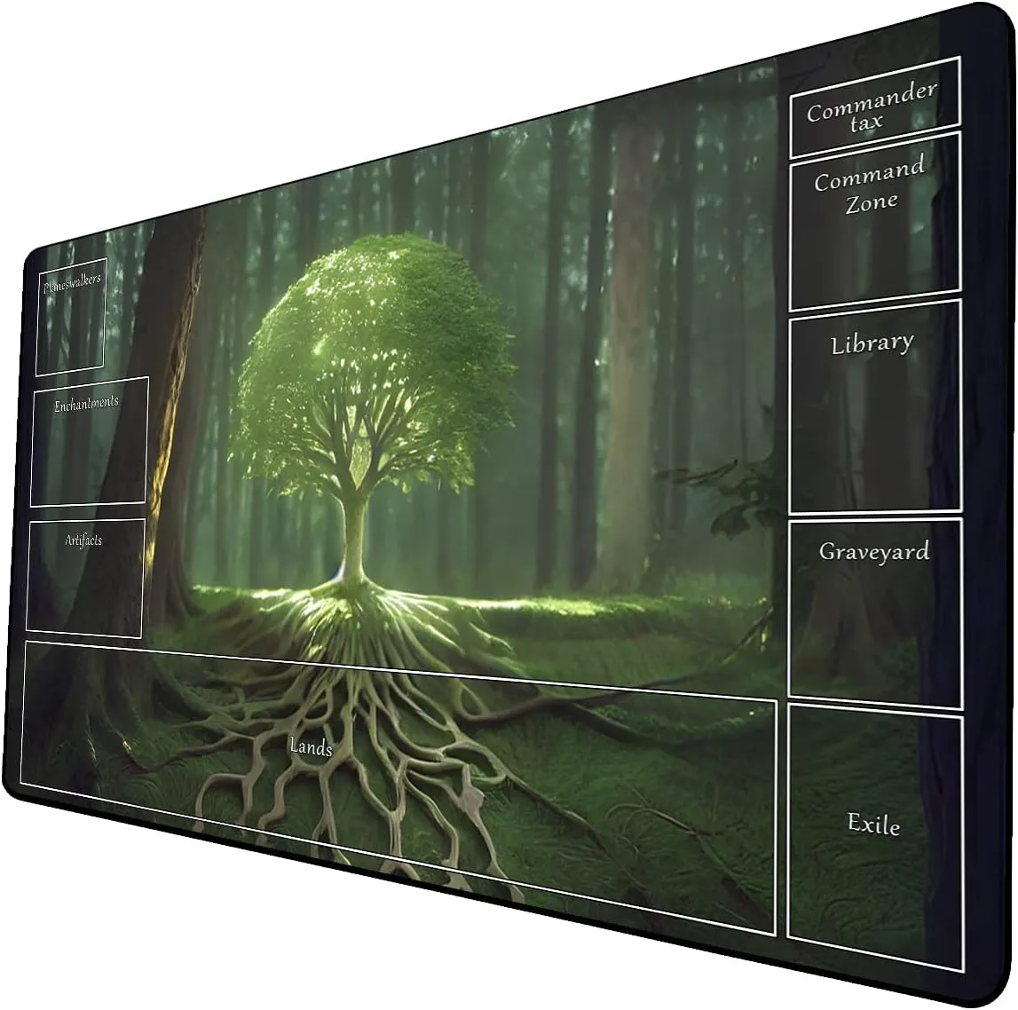 AI Painting TCG Playmat - MTG Trading Card Game Mat with Zone Layout, 24x14 Inches Premium MTG Play Mat - The Perfect Companion for Intense Card Battles - Fantasy Dark Skull Black Lotus 424A286