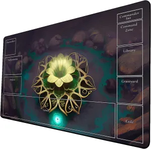 AI Painting TCG Playmat - MTG Trading Card Game Mat with Zone Layout, 24x14 Inches Premium MTG Play Mat - The Perfect Companion for Intense Card Battles - Fantasy Dark Skull Black Lotus 424A298