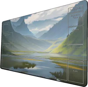AI Painting TCG Playmat - MTG Trading Card Game Mat with Zone Layout, 24x14 Inches Premium MTG Play Mat - The Perfect Companion for Intense Card Battles - Fantasy Dark Skull Black Lotus 424A320