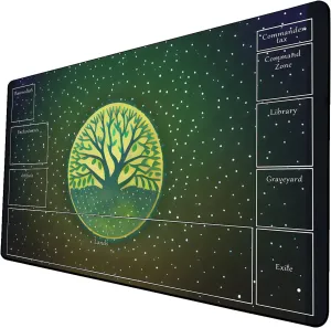 AI Painting TCG Playmat - MTG Trading Card Game Mat with Zone Layout, 24x14 Inches Premium MTG Play Mat - The Perfect Companion for Intense Card Battles - Fantasy Dark Skull Black Lotus 424A325