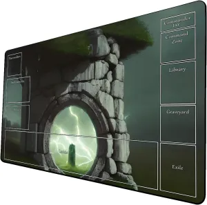 AI Painting TCG Playmat - MTG Trading Card Game Mat with Zone Layout, 24x14 Inches Premium MTG Play Mat - The Perfect Companion for Intense Card Battles - Fantasy Dark Skull Black Lotus 424A346