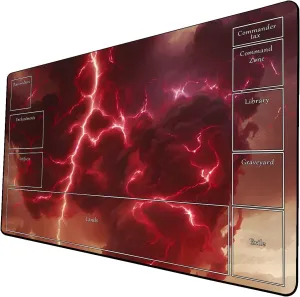 AI Painting TCG Playmat - MTG Trading Card Game Mat with Zone Layout, 24x14 Inches Premium MTG Play Mat - The Perfect Companion for Intense Card Battles - Fantasy Dark Skull Black Lotus 424A350