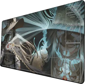 AI Painting TCG Playmat - MTG Trading Card Game Mat with Zone Layout, 24x14 Inches Premium MTG Play Mat - The Perfect Companion for Intense Card Battles - Fantasy Dark Skull Black Lotus 509A008