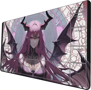AI Painting TCG Playmat - MTG Trading Card Game Mat with Zone Layout, 24x14 Inches Premium MTG Play Mat - The Perfect Companion for Intense Card Battles - Fantasy Dark Skull Black Lotus 509A011