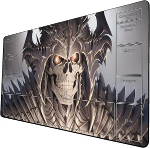 AI Painting TCG Playmat - MTG Trading Card Game Mat with Zone Layout, 24x14 Inches Premium MTG Play Mat - The Perfect Companion for Intense Card Battles - Fantasy Dark Skull Black Lotus 509A108