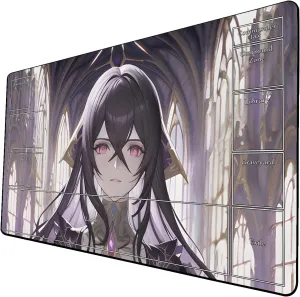 AI Painting TCG Playmat - MTG Trading Card Game Mat with Zone Layout, 24x14 Inches Premium MTG Play Mat - The Perfect Companion for Intense Card Battles - Fantasy Dark Skull Black Lotus 509A113