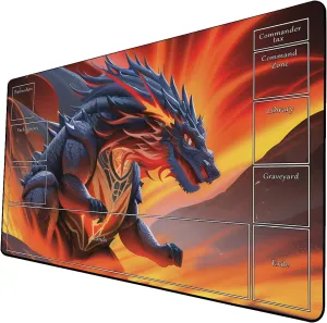 AI Painting TCG Playmat - MTG Trading Card Game Mat with Zone Layout, 24x14 Inches Premium MTG Play Mat - The Perfect Companion for Intense Card Battles - Fantasy Dark Skull Black Lotus 509A118