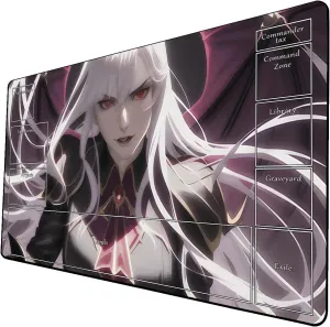 AI Painting TCG Playmat - MTG Trading Card Game Mat with Zone Layout, 24x14 Inches Premium MTG Play Mat - The Perfect Companion for Intense Card Battles - Fantasy Dark Skull Black Lotus 509A239