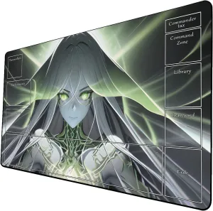AI Painting TCG Playmat - MTG Trading Card Game Mat with Zone Layout, 24x14 Inches Premium MTG Play Mat - The Perfect Companion for Intense Card Battles - Fantasy Dark Skull Black Lotus 509A240