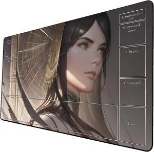 AI Painting TCG Playmat - MTG Trading Card Game Mat with Zone Layout, 24x14 Inches Premium MTG Play Mat - The Perfect Companion for Intense Card Battles - Fantasy Dark Skull Black Lotus 509A241