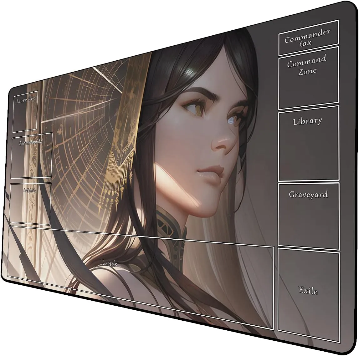 AI Painting TCG Playmat - MTG Trading Card Game Mat with Zone Layout, 24x14 Inches Premium MTG Play Mat - The Perfect Companion for Intense Card Battles - Fantasy Dark Skull Black Lotus 509A241