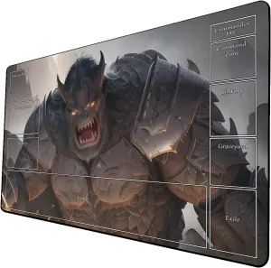 AI Painting TCG Playmat - MTG Trading Card Game Mat with Zone Layout, 24x14 Inches Premium MTG Play Mat - The Perfect Companion for Intense Card Battles - Fantasy Dark Skull Black Lotus 509A246