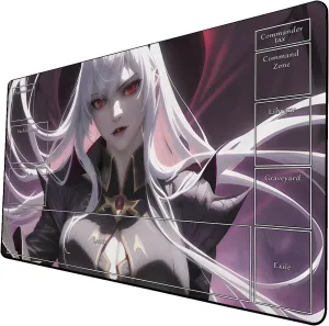 AI Painting TCG Playmat - MTG Trading Card Game Mat with Zone Layout, 24x14 Inches Premium MTG Play Mat - The Perfect Companion for Intense Card Battles - Fantasy Dark Skull Black Lotus 509A259