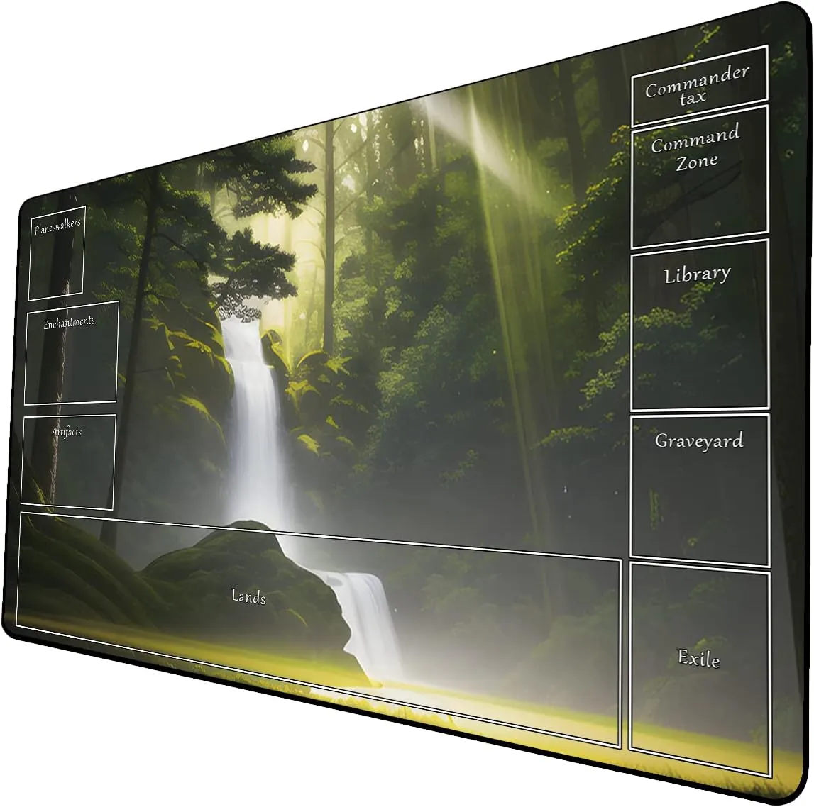 AI Painting TCG Playmat - MTG Trading Card Game Mat with Zone Layout, 24x14 Inches Premium MTG Play Mat - The Perfect Companion for Intense Card Battles - Fantasy Dark Skull Black Lotus 519A124