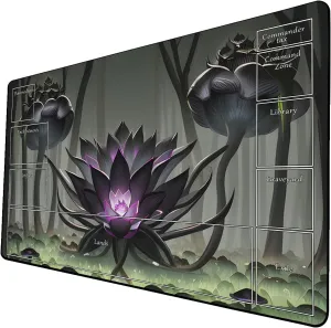 AI Painting TCG Playmat - MTG Trading Card Game Mat with Zone Layout, 24x14 Inches Premium MTG Play Mat - The Perfect Companion for Intense Card Battles - Fantasy Dark Skull Black Lotus 519A130