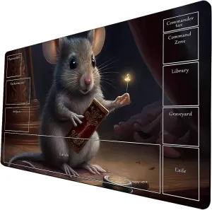 AI Painting TCG Playmat - MTG Trading Card Game Mat with Zone Layout, 24x14 Inches Premium MTG Play Mat - The Perfect Companion for Intense Card Battles - Fantasy Dark Skull Black Lotus A10
