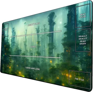 AI Painting TCG Playmat - MTG Trading Card Game Mat with Zones, 24x14 Inches Collectible Card Games Playmats, Smooth Surface for Rubber Collection - Fantasy Black Lotus Cool Design 9